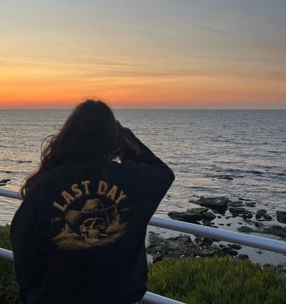 Last Day skull and cigarette crewneck