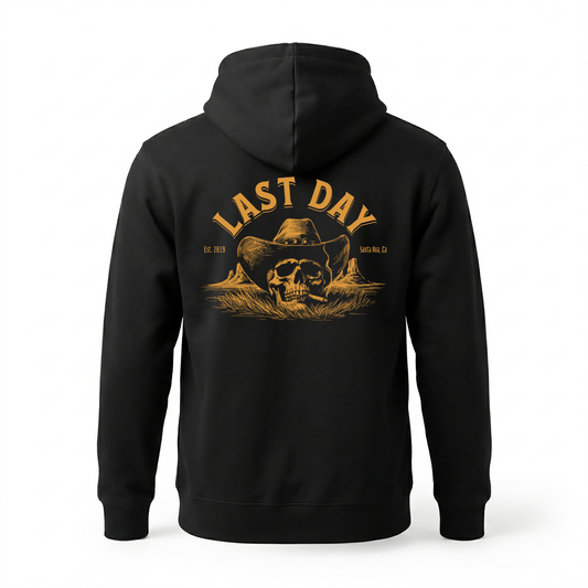 Last Day skull and cigarette hoodie